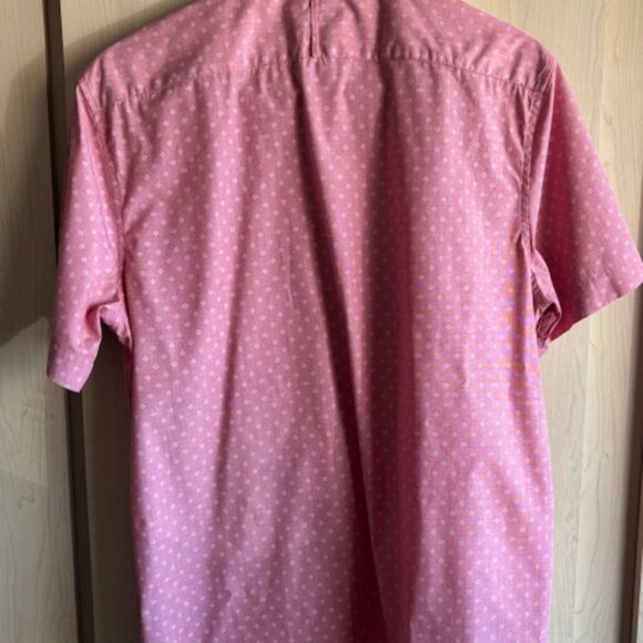 Banana Republic Shirt Mens Large L Pink Luxe Poplin Slim Fit Short Sleeve Office - Picture 4 of 8